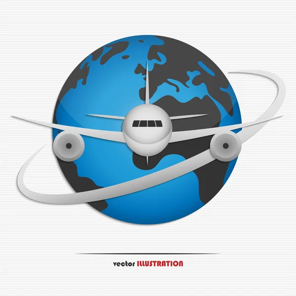 Globo y avión — Vector de stock