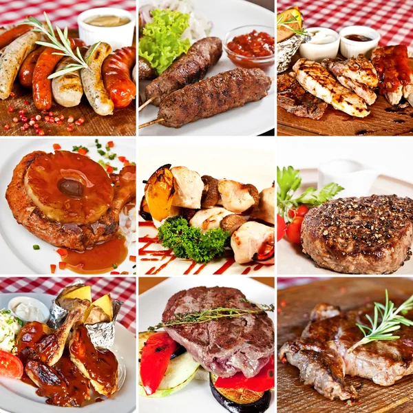 Grill menu collage — Stock Photo, Image