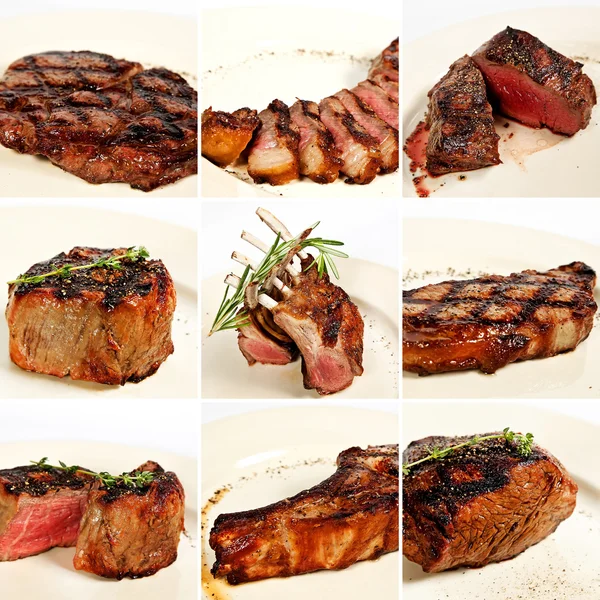 Collage de carne a la parrilla —  Fotos de Stock