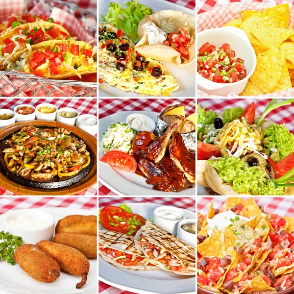 Collage de comida mexicana — Foto de Stock