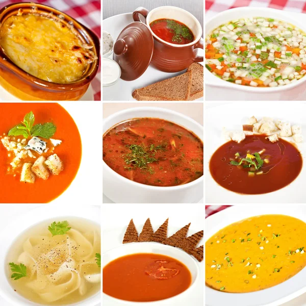 First courses collage — Stock Image First courses collage Stock Picture