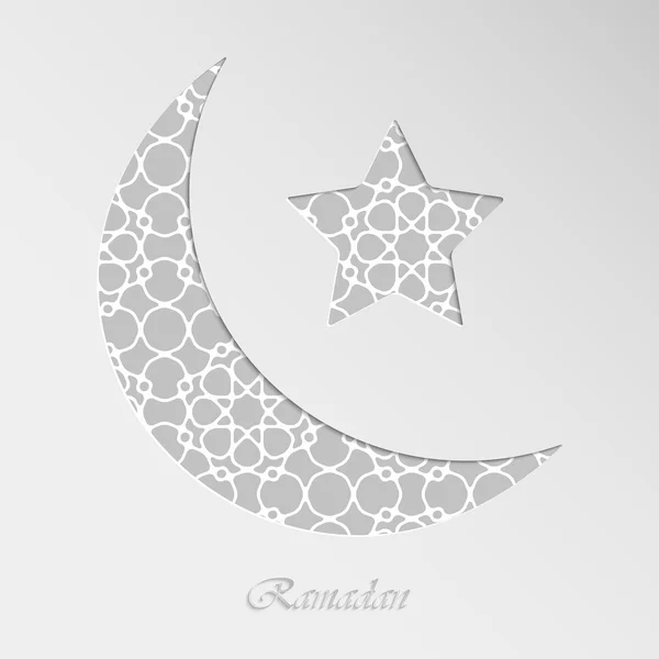 Luna creciente y estrella — Vector de stock