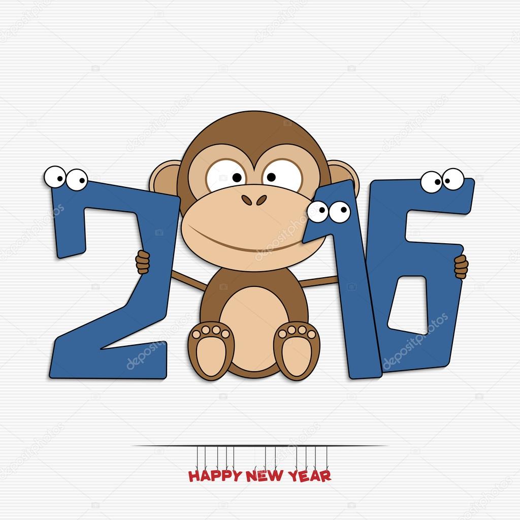 New year 2016 greeting card design