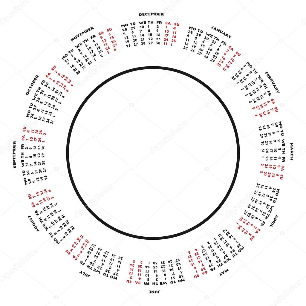 Round calendar 2016 Stock Vector Image by ©Lawkeeper #82929262