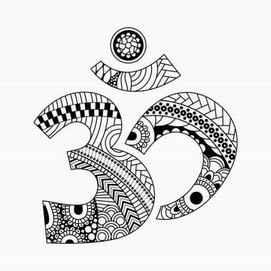 Zentangle stil Aum sembolü