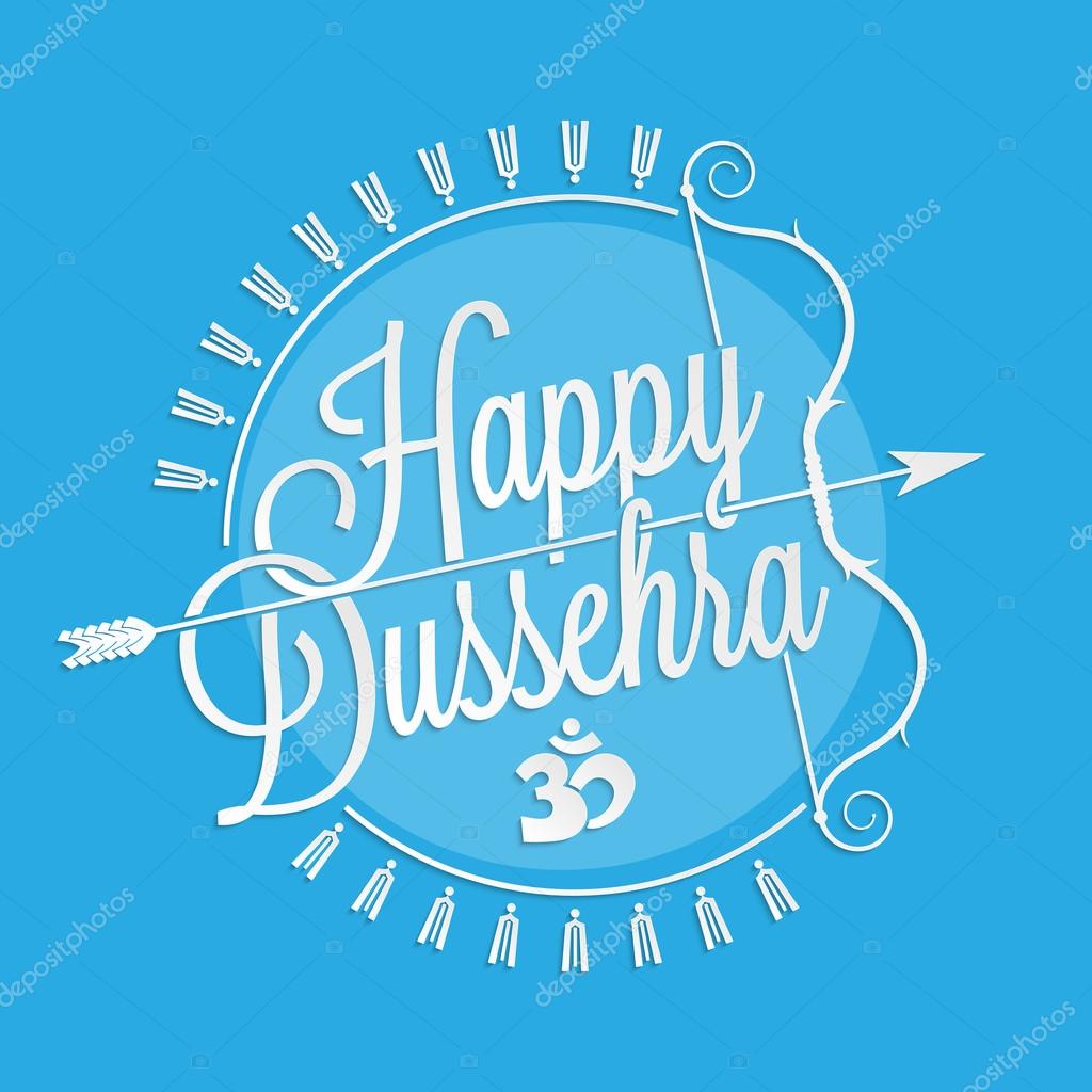Happy Dussehra lettering for your greeting card design