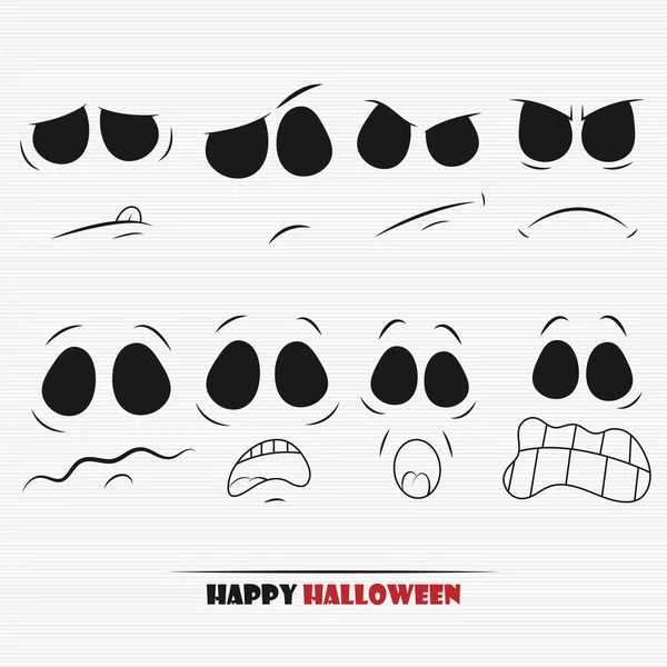 Visages de citrouille Halloween — Image vectorielle