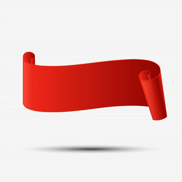 Bannière abstraite en papier courbé rouge — Image vectorielle