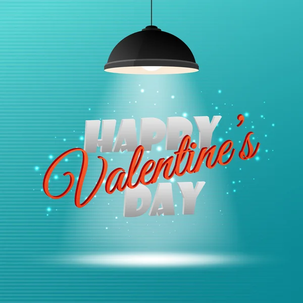 Felice San Valentino 3d iscrizione — Vettoriale Stock