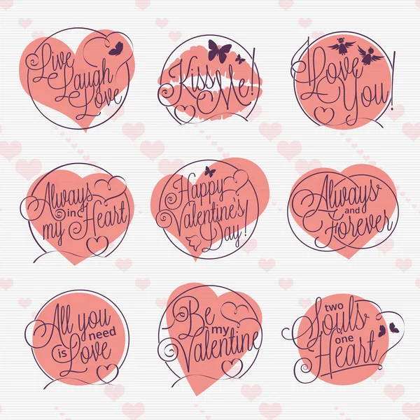 Valentine's Day letterings set — Stock Vector