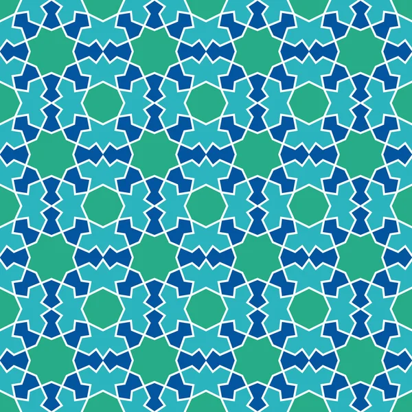 Mosaik geometris islamik abstrak tanpa jahit - Stok Vektor