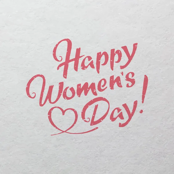 Feliz Día de la Mujer letras dibujadas a mano — Vector de stock