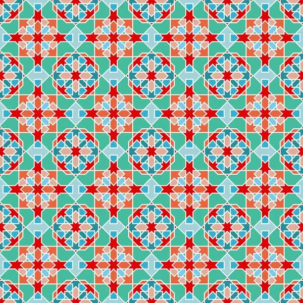 Mosaik geometris islamik abstrak tanpa jahit - Stok Vektor