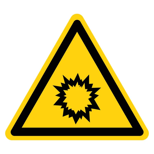 Segno Simbolo Esplosivo Pericolo Illustrazione Vettoriale Isolato Etichetta Sfondo Bianco — Vettoriale Stock