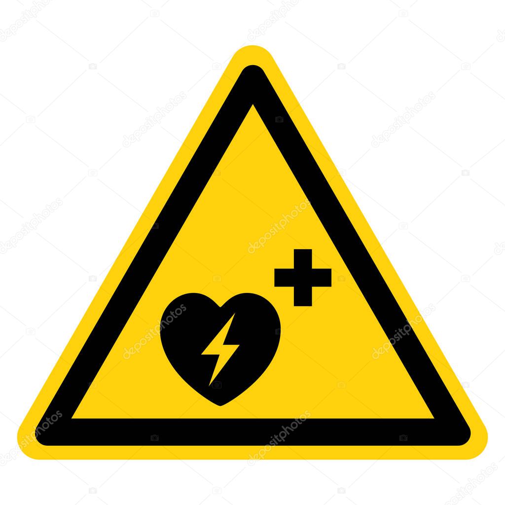 AED Automated External Defibrillator Symbol Sign, Vector Illustration, Isolate On White Background Label .EPS10 