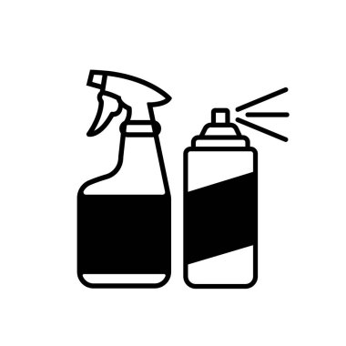 Dezenfekte Yüzey Siyah Simgesi, Vektör İllüzyonu, Beyaz Arkaplan Etiketinde İzole Edilmiş. EPS10 