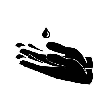 Lütfen El Dezenfektanı Sembol İşareti, Vektör İllüzyonu, Beyaz Arkaplan Etiketinde İzole Edin. EPS10 