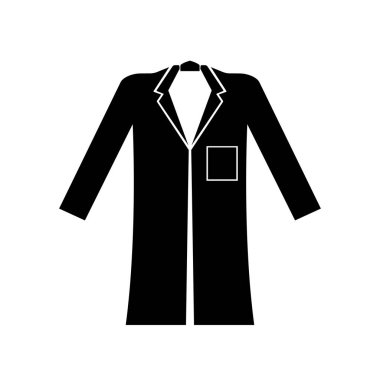 Siyah Ceket Simgesi Giyin, Vektör İllüzyonu, Beyaz Arkaplan Etiketinde İzole Edildi. EPS10 