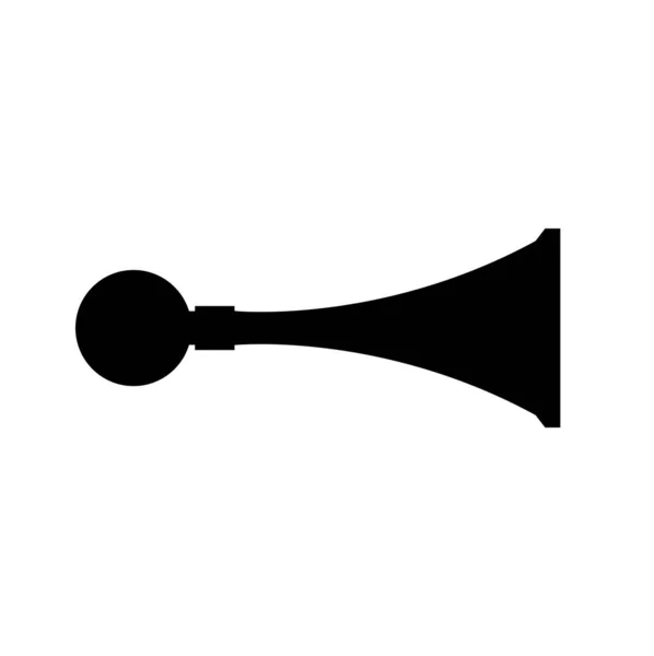 Ljud Horn Svart Ikon Vektor Illustration Isolerad Vit Bakgrund Etikett — Stock vektor