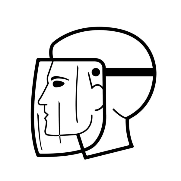 Escudo Facial Requerido Icono Negro Ilustración Vectorial Aislado Etiqueta Fondo — Archivo Imágenes Vectoriales