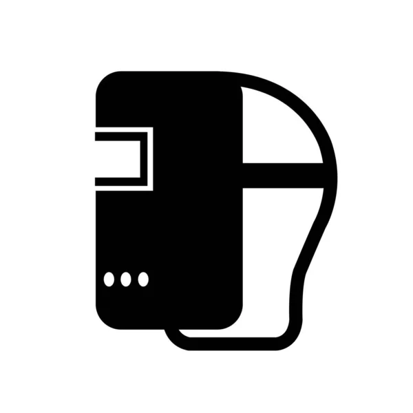 Maska Spawalnicza Czarna Ikona Ilustracja Wektorowa Izolowana Białym Tle Eps10 — Wektor stockowy