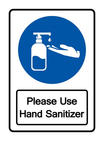 Please Use Hand Sanitizer Symbol Sign Vector Illustration Isolated White — стоковый вектор