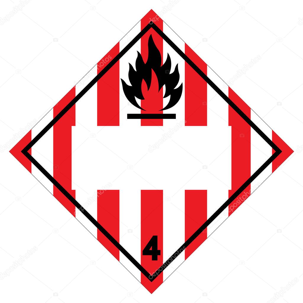 Class 4 Blank Flammable Solid Symbol Sign ,Vector Illustration, Isolate On White Background Label .EPS10 
