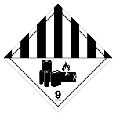 Lityum Piller Sembol İşareti, Vektör İllüzyonu, Beyaz Arkaplan Etiketinde İzole Edilme. EPS10 