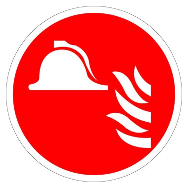 Ateşle Mücadele Ekipmanları Koleksiyonu Sembol İşareti, Vektör İllüstrasyonu, Beyaz Arkaplan Etiketi İzole Edilmesi. EPS10 