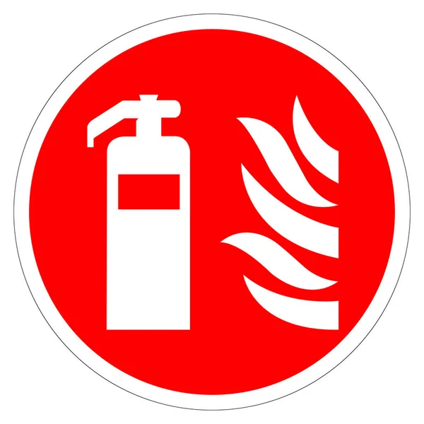 Yangın Söndürücü Sembol Şareti Vektör Llüstrasyonu Beyaz Arkaplan Etiketinde Zole — Stok Vektör