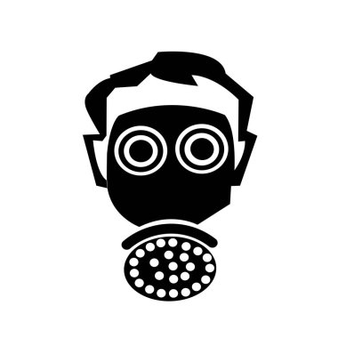 Solunum Sistemi Siyah Simge, Vektör İllüzyonu, Beyaz Arkaplan Etiketinde İzole Edildi. EPS10 