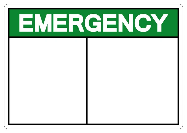 Background Emergency Blank Symbol Sign Vector Illustration Isolate White Background — Stock Vector