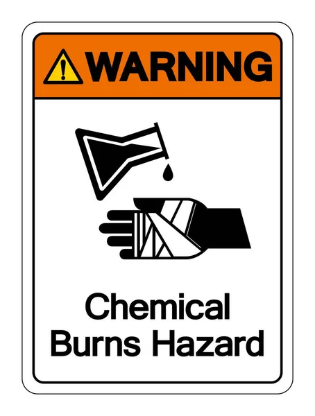 Advertencia Quemaduras Químicas Signo Símbolo Peligro Ilustración Vectorial Aislamiento Etiqueta — Vector de stock