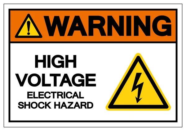 Segnale Pericolo Scossa Elettrica Alta Tensione Avvertimento Illustrazione Vettoriale Isolato — Vettoriale Stock