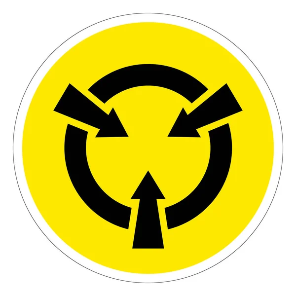 Symbolzeichen Für Elektrostatisch Empfindliche Geräte Esd Vektorillustration Isoliert Auf Weißem — Stockvektor