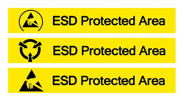 Esd Pretected Area Symbol Sign Vektor Illustration Isolerad Vit Bakgrund — Stock vektor