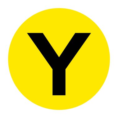 Y harfi yer işaretleyici sembolü, vektör illüstrasyonu, beyaz arka plan etiketinde tecrit. EPS10 