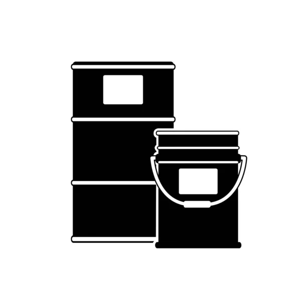 Paint Drum Área Black Icon Vector Illustration Aislado Etiqueta Fondo — Vector de stock