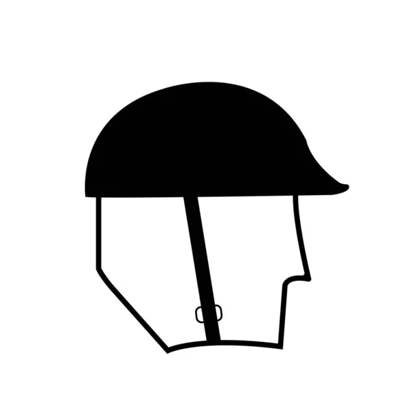Φορέστε Head Protection Black Icon Vector Illustration Απομονωμένο Λευκό Φόντο — Διανυσματικό Αρχείο