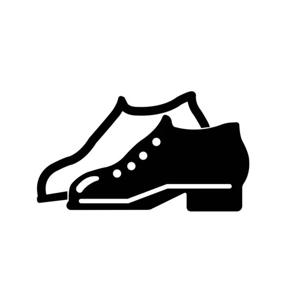 Enclosed Shoes Black Icon Vector Illustration Isolated White Background Label — Stock Vector