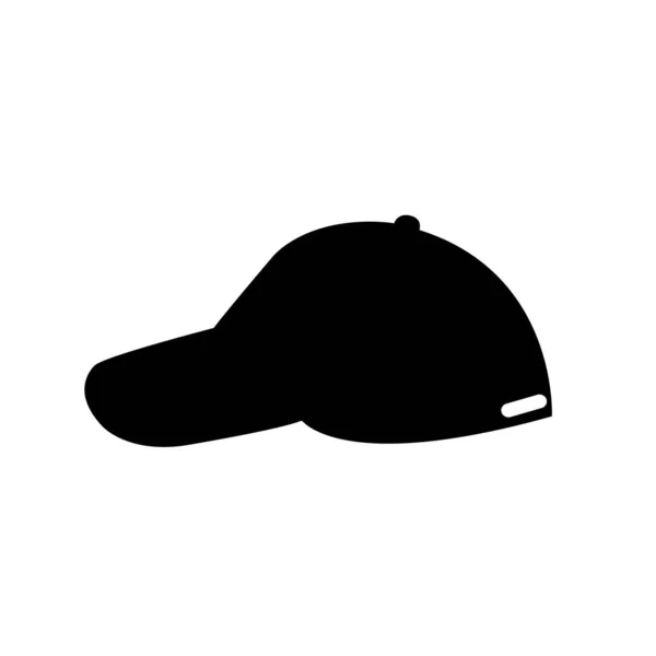 Wear Cap Black Icon Vector Illustration Isolated White Background Label — Stock Vector