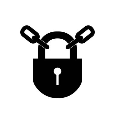 Kilitli Siyah Simge, Vektör İllüstrasyonu, Beyaz Arkaplan Etiketinde İzole Et. EPS10 