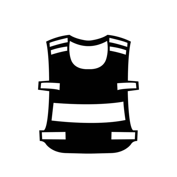 Носите Одежду Высокой Видимости Черная Икона Векторная Иллюстрация Изолированные Белом — стоковый вектор