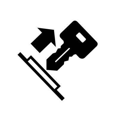 Anahtar Siyah Simgesi, Vektör İllüstrasyonu, Beyaz Arkaplan Etiketinde İzole Edilmiş. EPS10 