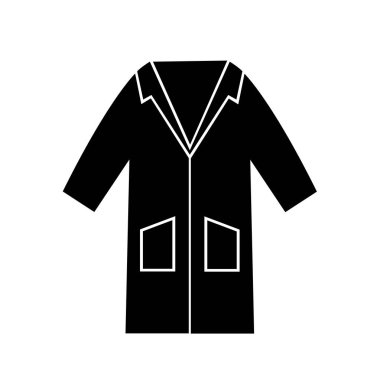 Siyah Önlük Simgesi Giyin, Vektör İllüzyonu, Beyaz Arkaplan Etiketinde İzole Edildi. EPS10 