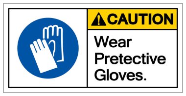 Dikkat Güzel Eldiven Sembolü İşareti, Vektör İllüstrasyonu, Beyaz Arkaplan Etiketinde İzole EPS10 