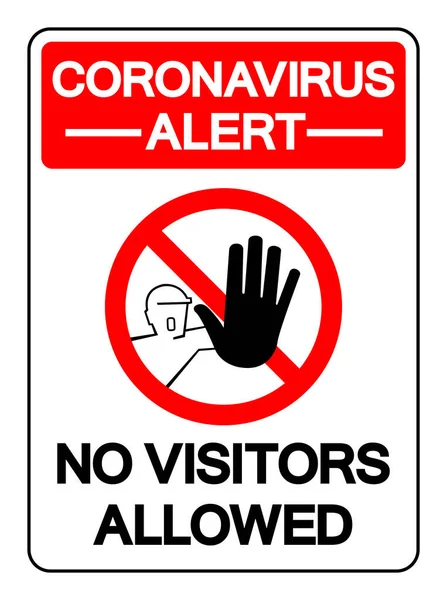Alerta Coronavirus Permiten Visitantes Signo Símbolo Ilustración Vectores Aislar Etiqueta — Archivo Imágenes Vectoriales