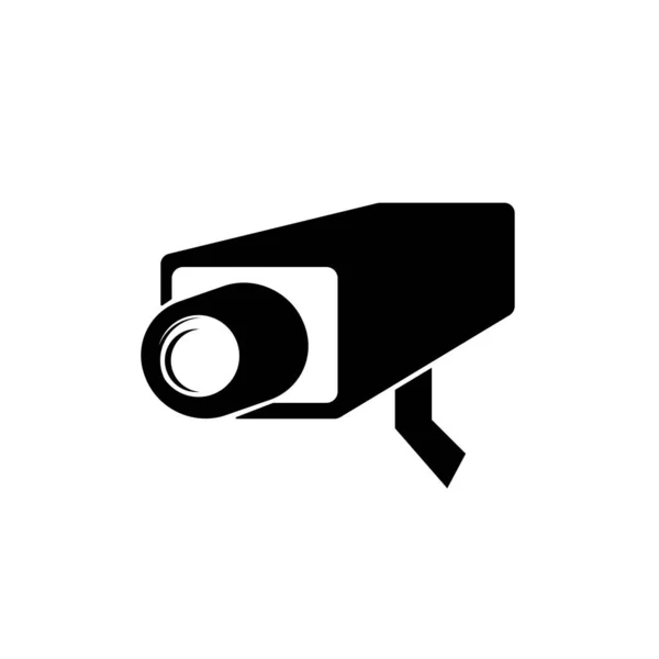 Cctv Security Black Icon Ilustração Vetor Isolar Etiqueta Fundo Branco — Vetor de Stock