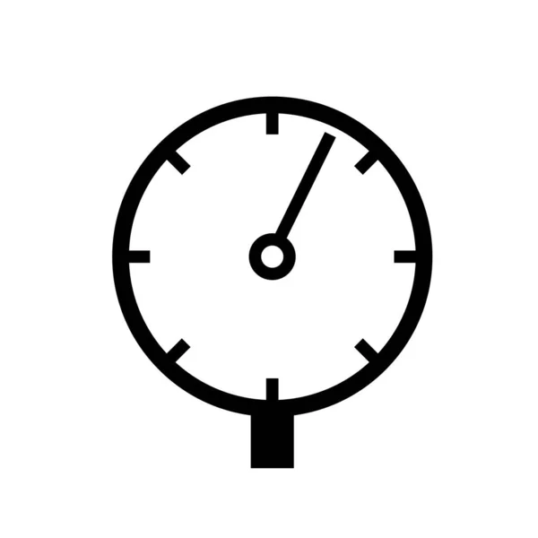 Manometer Black Icon Vektor Illustration Isolat Auf Weißem Hintergrund Etikett — Stockvektor