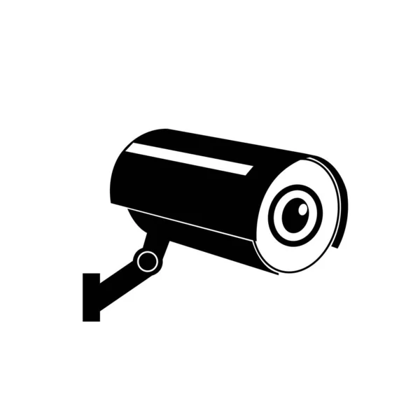 Cctv Security Black Icon Ilustração Vetor Isolar Etiqueta Fundo Branco — Vetor de Stock